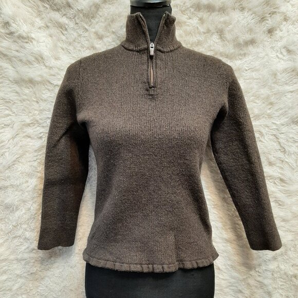 Patagonia Youth Large Brown 100% Merino Wool Pullover Tight Knit Sweater - Picture 1 of 9